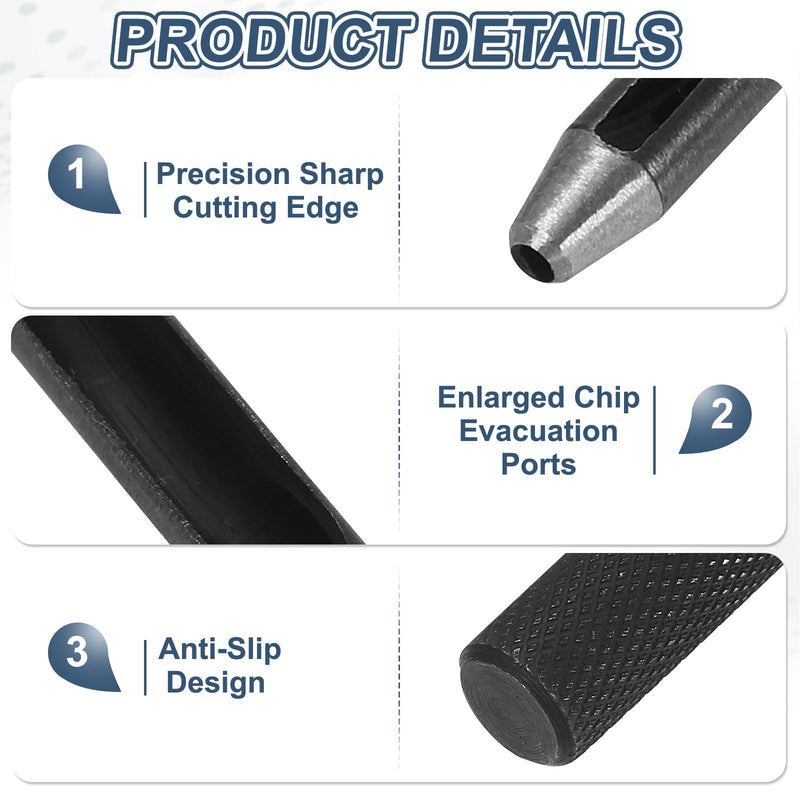 HARFINGTON 2pcs Leather Hole Punch 24mm Hollow Round Hole Puncher Cutter Carbon Steel Tool for Watch Cloth Belt Gaskets DIY Leather Craft Repair, Black 2