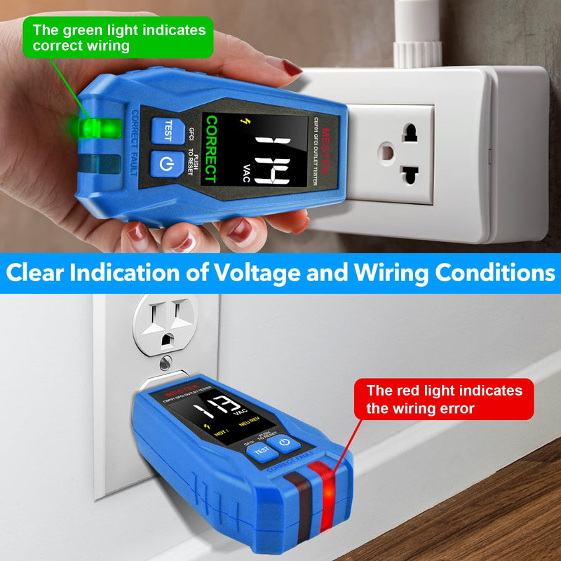 MESTEK Circuit Breaker Finder, Electrical Circuit Tracer Tool Kit with Integrated GFCI Outlet Tester, Works on AC 90-120V, Circuit Tester with Buzzer Alarm & Color LCD Display, Includes Carrying Case