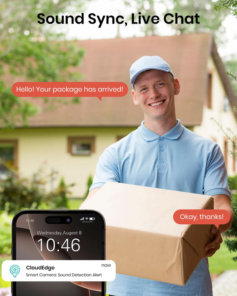 2K Solar Security Camera Wireless Outdoor,2.4G WiFi & 360˚ PTZ Battery-Powered Camera,PIR Sensor,Color Night Vision,AI Motion Detection,2-Way Audio,Alexa/Google Assistant,SD Card/Cloud Storage 2K 1pack