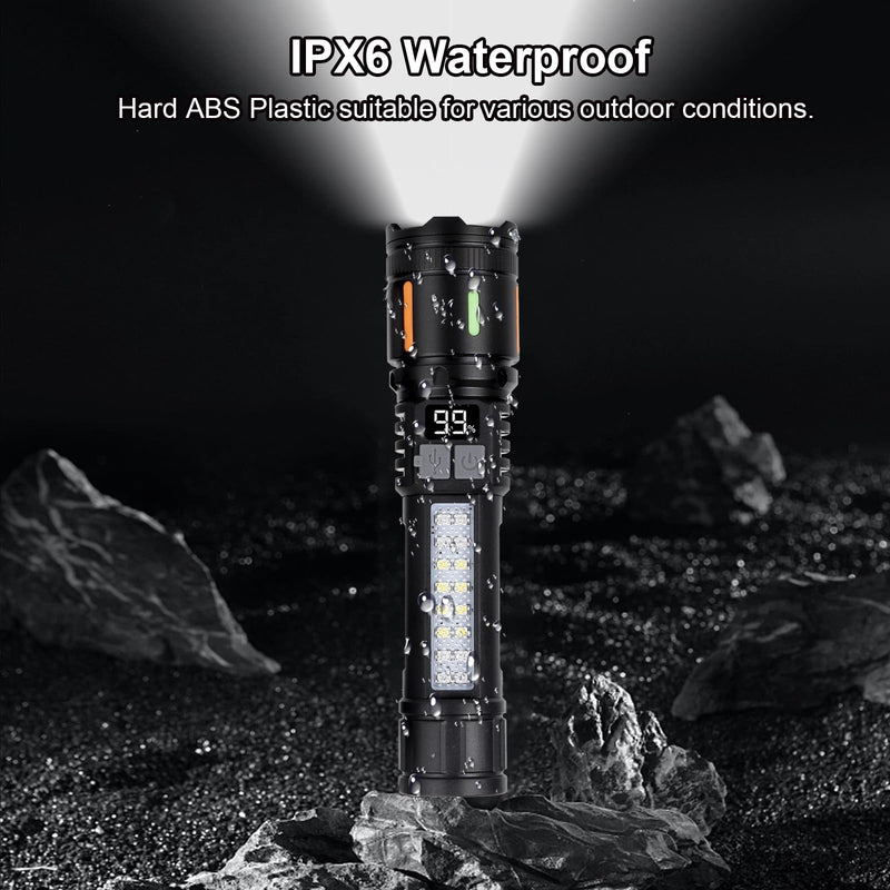 Flashlights High Lumens Rechargeable 3 Packs, 900,000L Handheld Tactical Led Flashlight High Powered with 5 Light Modes, Cob Side Light, USB C, Zoomable, Super Bright Flash light for Emergency Medium -3pcs