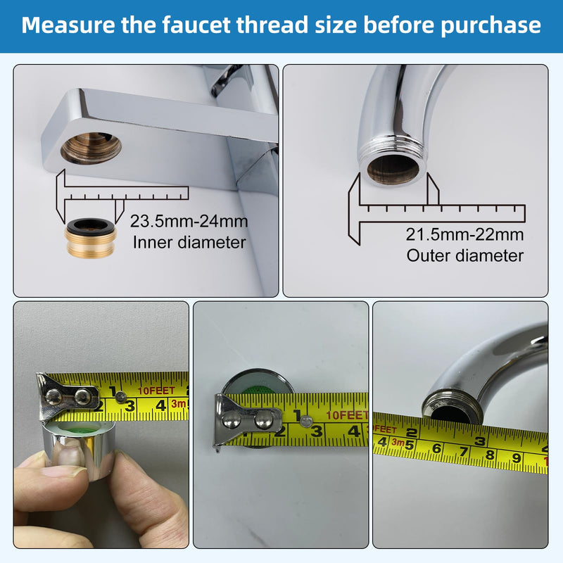 Hibbent Sink Faucet Hose Sprayer Attachment with 10 Adapters - Dual Function Handheld Bidet, Rinser & Shower Head - for Feminine Hygiene, Baby Diaper Cleaning & Pet Bathing