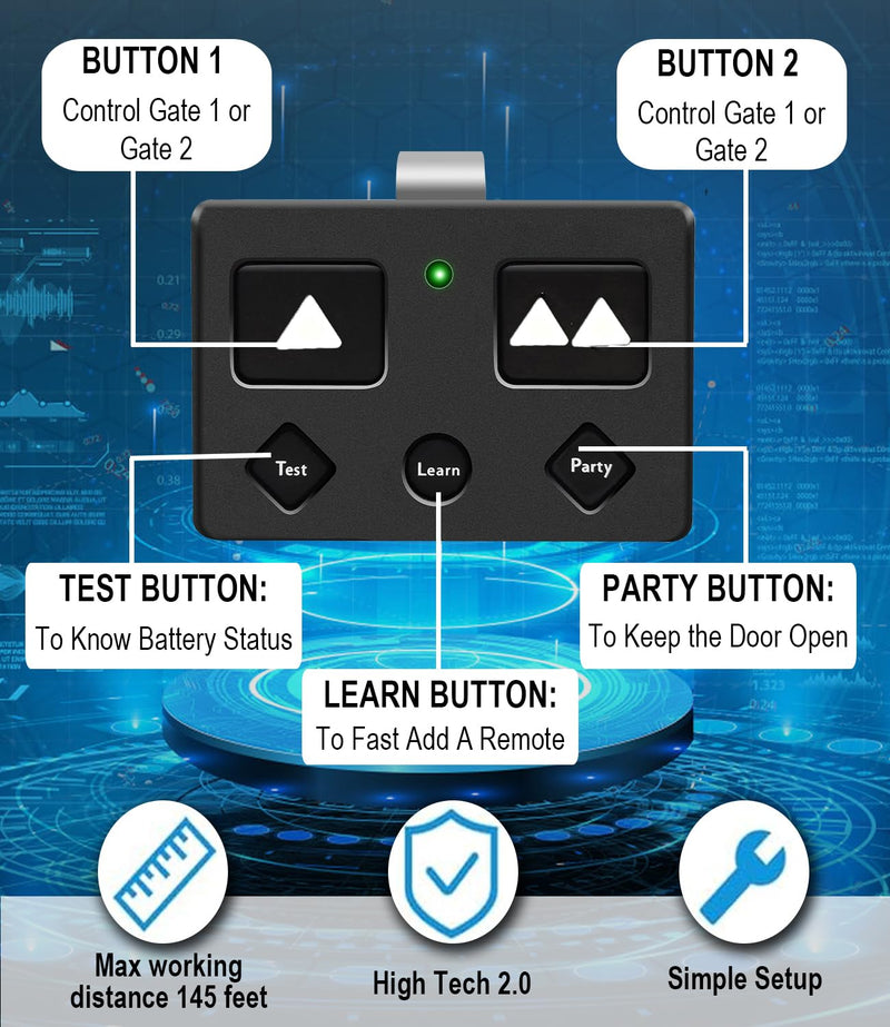 AXP1 AXS1 Remote Transmitter Compatible with Gho s t 3-Button 5-Button Gate Remote Transmitter for Automatic Gate Openers, Partymode for Gho s t Gate Opener Sys TEM (Black, AXP1 3PC) Black