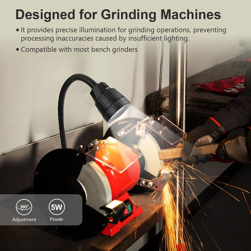 SCOTTCHEN Bench Grinder Lamp 5W LED Light,Work light for bench grinders,bench Grinder lighting fixture-1 Pack