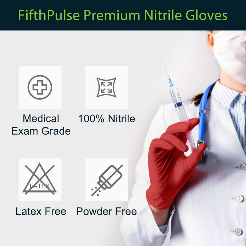 Light Burgundy Nitrile Disposable Gloves - 50 Count - 3 Mil Nitrile Gloves Medium - Powder and Latex Free Rubber Gloves - Surgical Medical Exam Gloves - Food Safe Cooking Gloves