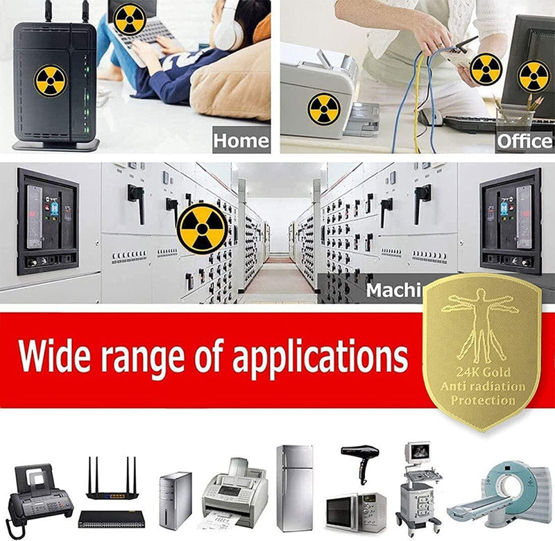 OTTYMO Anti-Radiation Protection Shield Protection Cell Phone Stickers Radiation Blocker Emf Protection Blocker for Mobile Phones Computers Laptops Cell Phones Tablets Electronic Devices, Gold