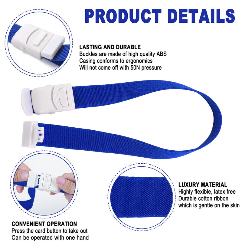 6Pcs Tourniquets, Emergency Tourniquet Buckle Band, Elastic First Aid Tourniquets, Single-Handed Application for Home Outdoor Sport Camping Hiking Emergency (6Pcs-Colorful)