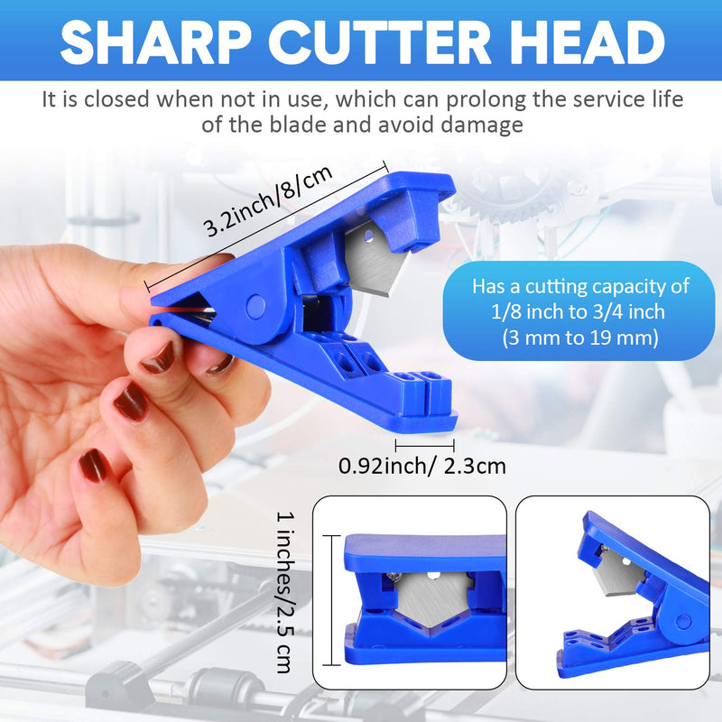 PTFE Plastic Tubing Cutter Hose Tube Cutter Pipe Cutter Accurate Tube Cutting Tool for Nylon PVC PU Tube and Hose Cut up to 3/4 Inch OD Tube (Blue, 3 Pieces) Blue