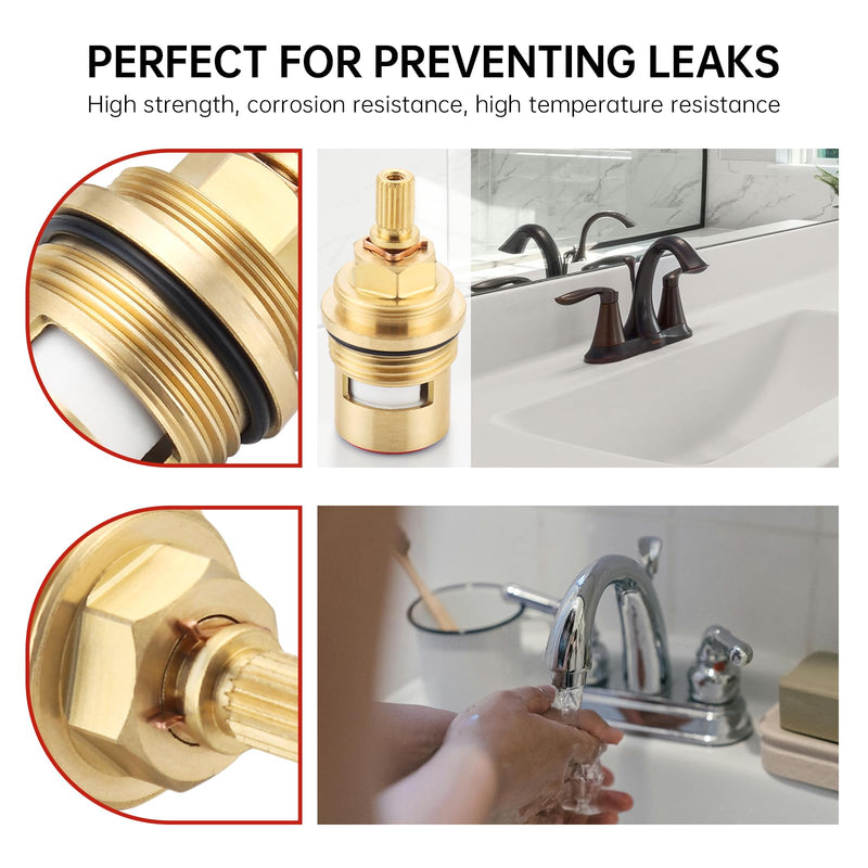 Faucet Cartridge Replacement for Kohler 1000187 1000188, Ceramic Valve Faucet Replacement Parts use in Deck Faucets with 3/4 inch Valves (Cold+Hot Cartridge) Cold+Hot Cartridge