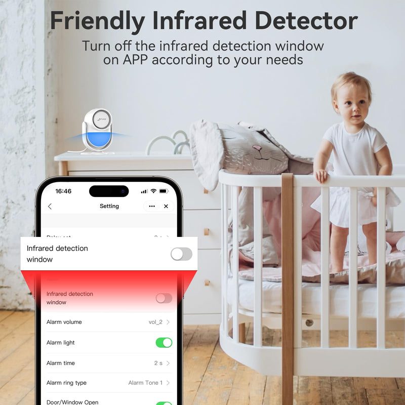 CPVAN WiFi Home Alarm System with PIR Motion Sensor, Wireless Smart Motion Detector Alarm for Security with Phone APP Alert (Indoor PIR Alarm Host, 1 Remotes), White White-1+1