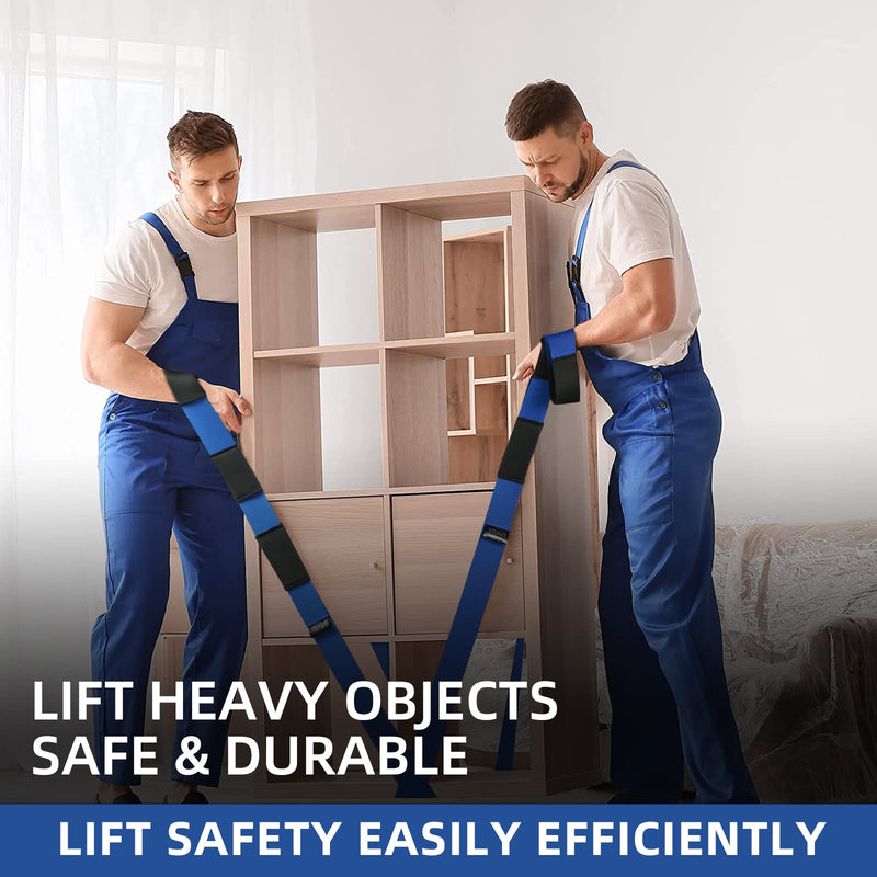 Ytonet Moving Straps, 2-Person Lifting and Moving System with 12 Comfortable Thickened Sponge Pads, Lifting Straps for Moving Furniture, Appliances, Heavy Objects up to 800 lbs, Blue - NewNest Australia