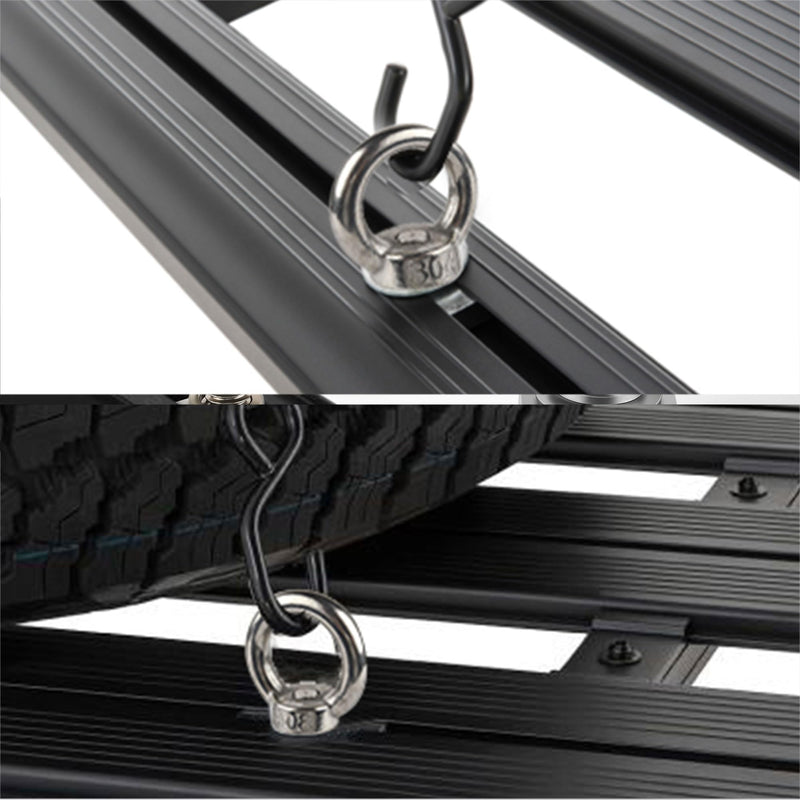 6 Pack Eye Nut with T-Slot Bolt, KWOKWEI M8 Heavy Duty Eye Bolts with Nuts, 304 Stainless Steel Roof Rack T Bolt Eye Nut for Holding Bungee Cord, Anchoring kit, Ropes Anchoring etc
