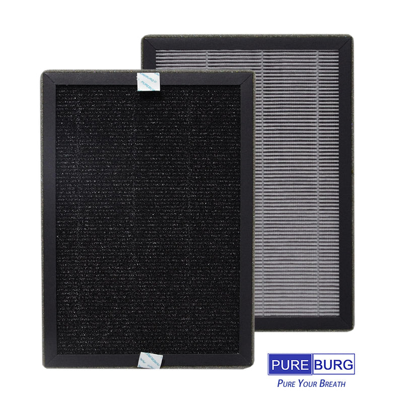 PUREBURG Replacecment Filter Compatible with Kenmore 1200e Series PM2010 KF250 & KALADO KCA01 Air Purifiers,2 Set (4 Filters) H13 True HEPA Activated carbon 2-in-1