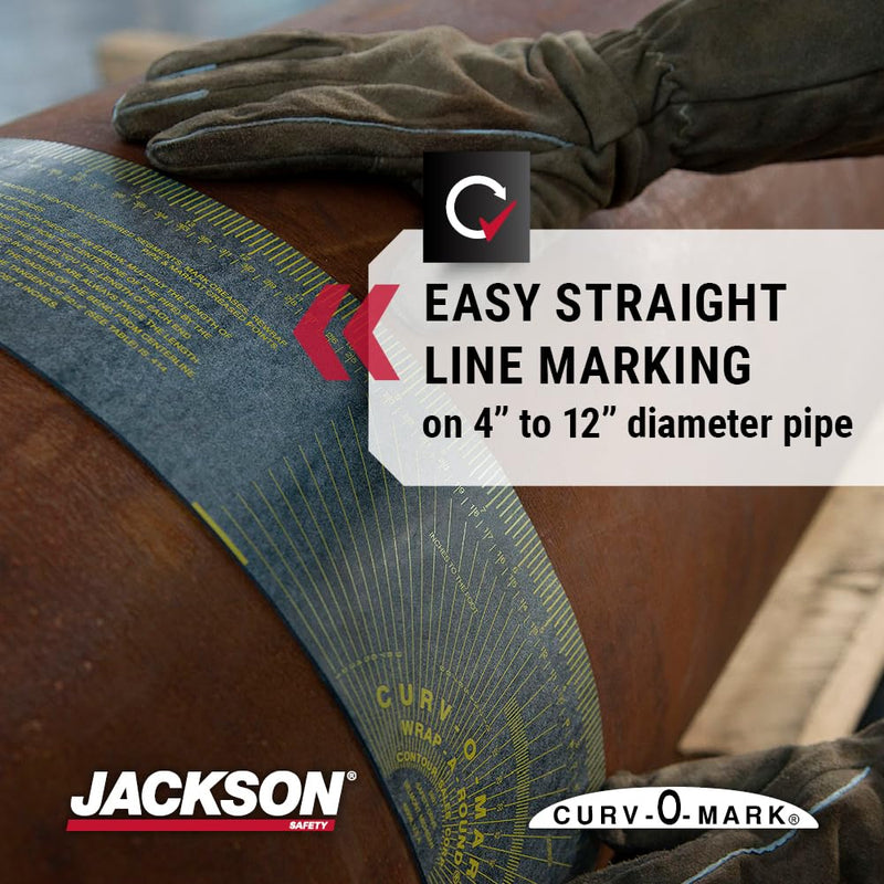 Jackson Safety Flexible Wrap-A-Round Pipe Marking Tool, 4" to 12" Pipe Diameter, Gray, XL, 14766 550⁰ F Heat Rating X-Large