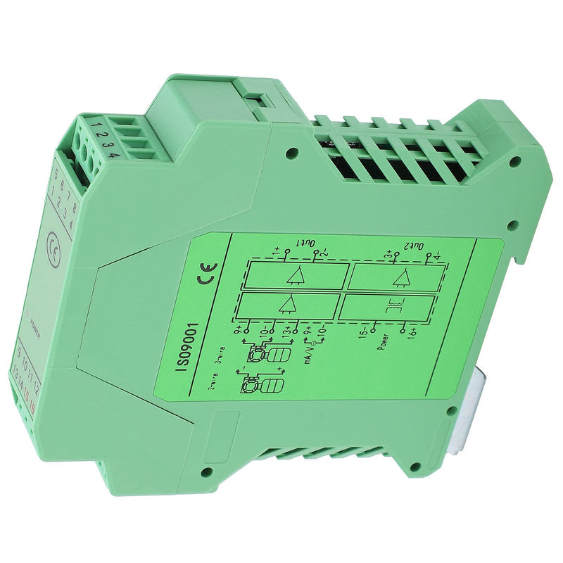 DC Signal Isolator, Analog Signal Isolator, 0-10V To 0-10V High Reliability 1 IN 2 OUT DC24V Powered Current Signals Conditioner for 2 or 3 Wire Transmitters