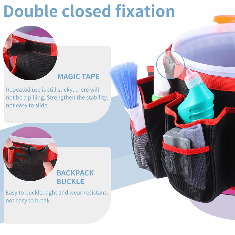Bucket Cleaning Tool Organizer,Wash Tool Caddy 5-Gallon Organizer,5 Gallon Bucket Holder Cleaning Supplies for Housekeeping