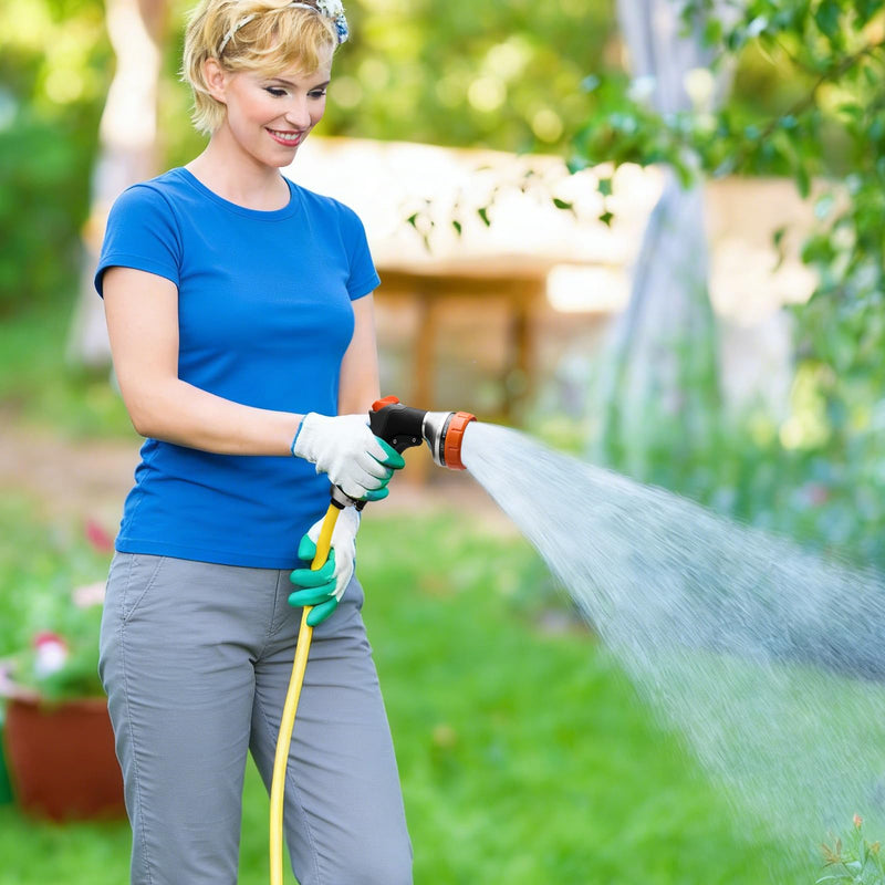 Garden Hose Nozzle,Hose Spray Nozzle with Water Volume Control Valve,High Pressure Water Hose Nozzle Sprayer with Adjustable 10 Patterns for Plants & Lawns Watering,Car Washing and Pet Showering