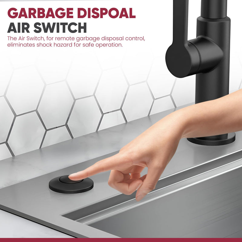 Westbrass ASB-12 Sink Top Waste Disposal Air Switch and Single Outlet Control Box, Flush Button, Oil Rubbed Bronze 1 Pack