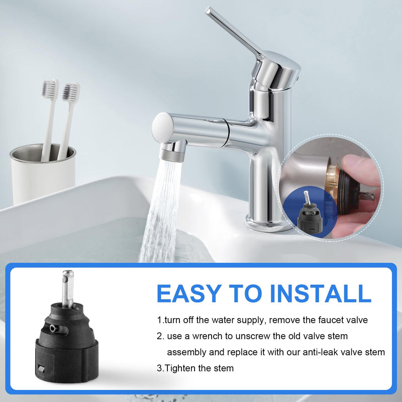 1255 Cartridge Replacement for Moen Single Handle Kitchen Lavatory Faucet, Stainless Steel Valve Stem Faucet Parts Leak-Proof with Hex Wrench 1255