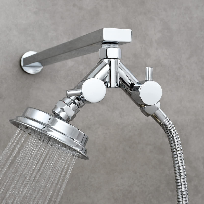 Tecmolog G1/2 Shower Diverter Shut Off Valve Brass Shower Head Splitter 2 Way for Bathroom, Chrome, DSF014A