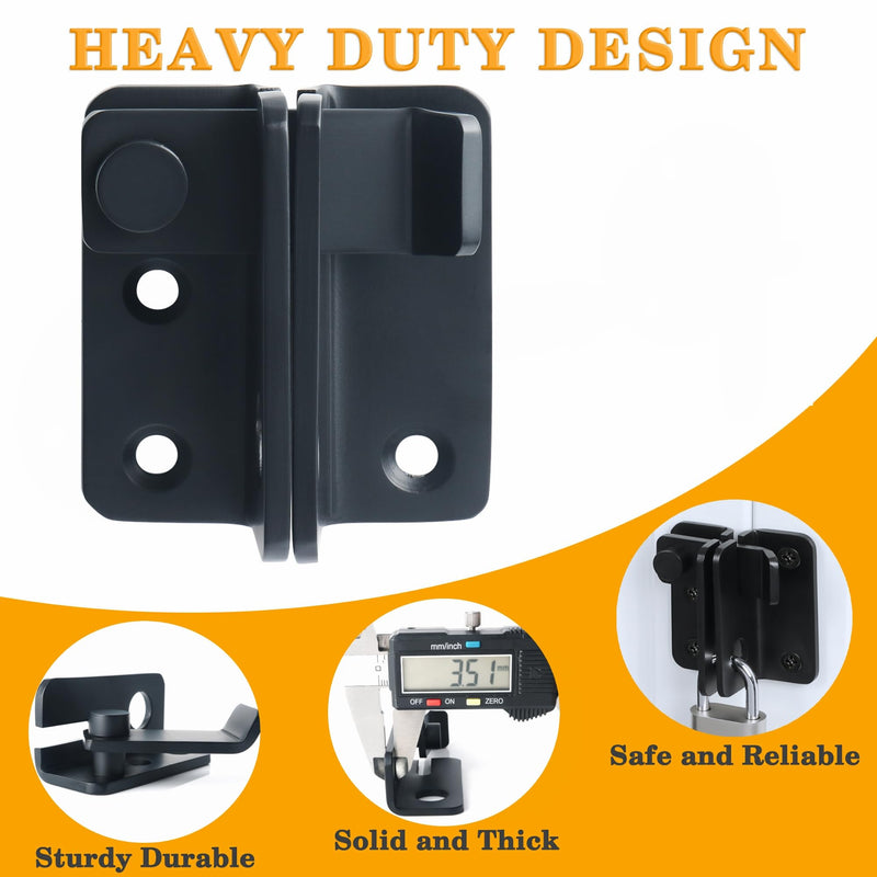 Alise Flip Latch Gate Latches Slide Bolt Latch Safety Door Lock Catch for Barn Cabinet Pet Cage Garden Bathroom Garage Window Sliding Door,Heavy Duty Stainless Steel Matte Black MS3005-B Large Size