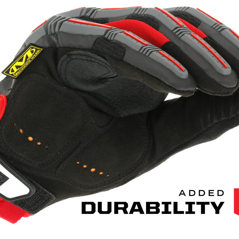 Mechanix Wear M-Pact Impact Resistant Work Gloves - Durable Safety Gloves for Men - Touchscreen Capable - Machine Washable - Breathable - Large - Red/Black Black/Red