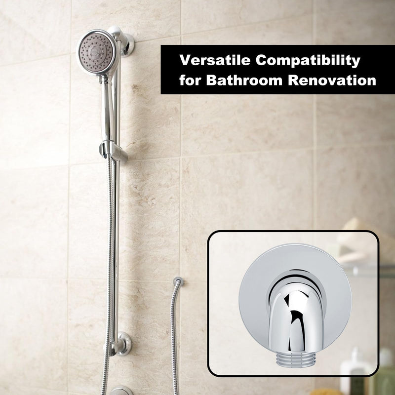 K-22172-CP Wall-Mount Shower Supply Elbow with Check Valve - 1/2" NPT Connection, Brass Construction, Polished Chrome Finish for Handheld Shower Head Hose, Backflow Prevention Bathroom Fitting