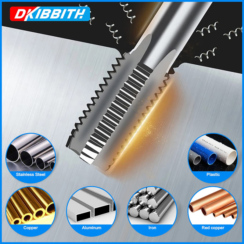 5-Piece NPT Pipe Tap Set, 1/8", 1/4", 3/8", 1/2", 3/4" ¾” NPT Tap Set Carbon Steel Hand Threading Plumbing Tap Set for Accurate Threads, Assorted Plumbers Mechanics DIY Thread cutting tools 5 pcs NPT Taps 1/8" 1/4" 3/8" 1/2" 3/4"