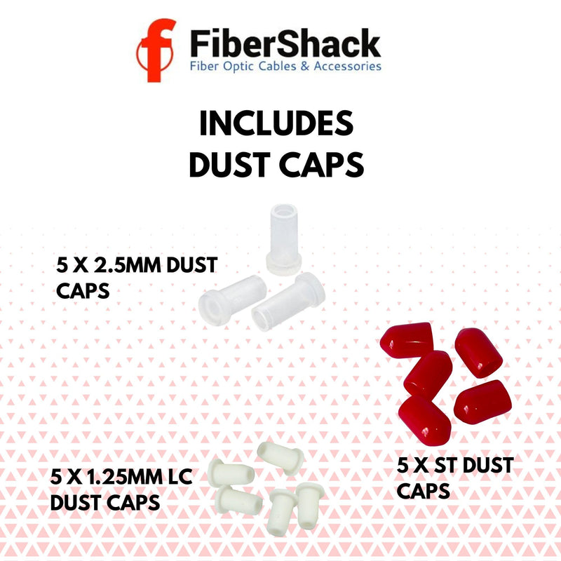 Fibershack - Bulkhead Fiber Optic Adapter Kit - 4 Piece Fiber Adapter Kit for SCUPC, SCAPC & LC to SC Cable Conversion - Fiber Optic Connector Kit for Fiber Conversion