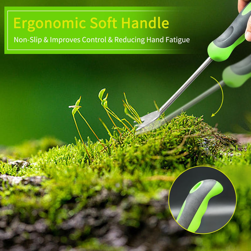 Garden Hand Weeder Tool Dandelion Weed Puller Tool with Ergonomic Handle Stainless Steel Gardening Weeding Tools Garden Weed Removal Tool for Yard Lawn Garden 1