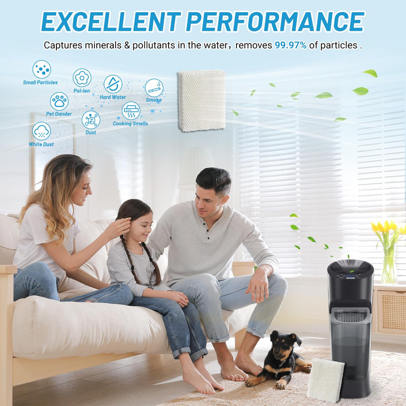 Lemige 6 Pack Humidifier Wicking HFT600 Filters T Compatible with Honeywell Tower Humidifier HEV615 HEV620, Compare to part HFT600T HFT600PDQ 6 Pack-White
