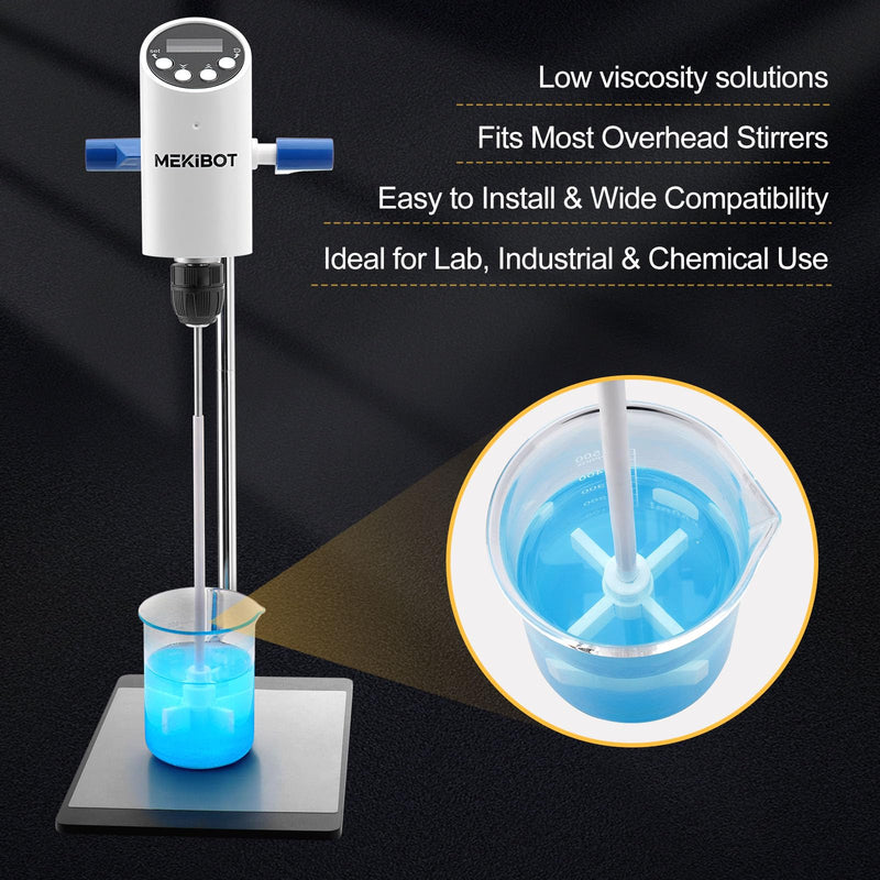 4-Blade Straight Stirring Rod, PTFE Coated Stainless Steel Impeller for Overhead Stirrer, Laboratory Mixing