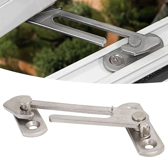 RUIRUIY Casement Limiter, Window Limiter Stainless Steel Casement Stopper Sliding Window Child Safety Lock Catch Fitting for Left and Right Window - NewNest Australia