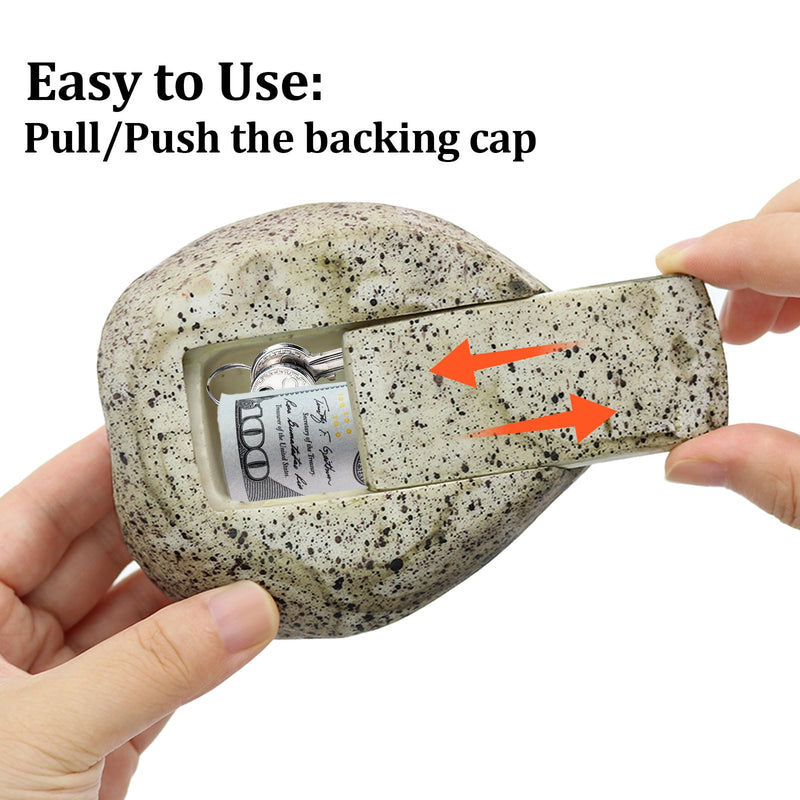 Key Rock Hiders Outside, Fake Rock Key Hider Decoration,Waterproof and Safe for Holds Spare Keys, Look and Feel Likes Real Stone for Outdoor Yard Garden Geocaching in Plain Sight Rock Shape