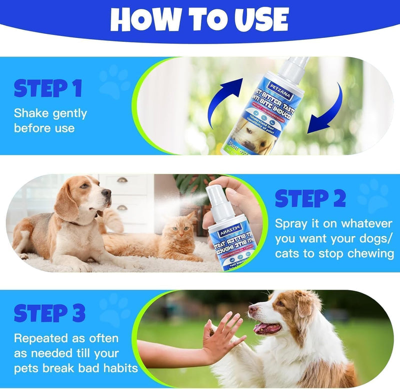 Bitter Apple Dog Spray, Anti Chew Deterrent for Dogs with Natural Citrus & Rosemary, Helps Protect Furniture, Shoes, Plants & Bandages from Chewing and Licking, 120ml