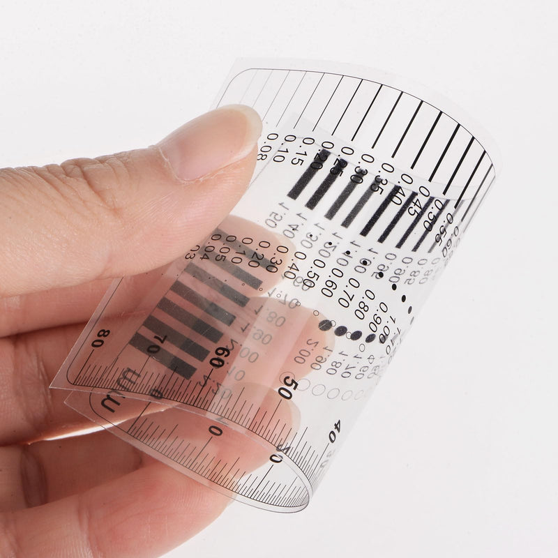 HARFINGTON 5pcs High Precision SEC Size Estimation Chart 80mm Covered Transparency Flaw Detection Film Ruler for Diameter and Line Width Defects Measuring 5