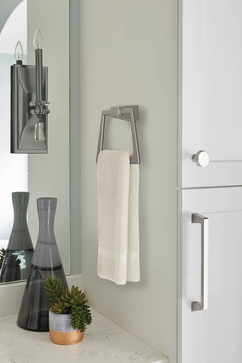 Amerock BH36002G10 | Brushed Nickel Towel Ring | 6-13/16 inch (173 mm) Width Towel Holder | Blackrock | Hand Towel Holder for Bathroom Wall | Small Kitchen | Bath Accessories