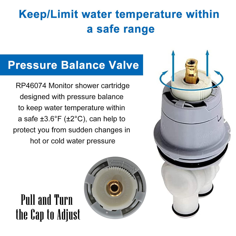 RP46074 Shower Valve Cartridge Compatible with Delta Shower and Tub 13/14 Series Faucet, Single-handle Delta Universal Valve Cartridge Assembly, Repair Kit for Delta Shower Valve Cartridge.