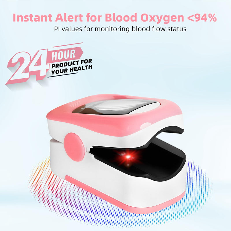 Aloway Finger Oxygen Monitor, Pulse OX, Pulse Oximeter Fingertip, Oxygen Monitor Fingertip with Pulse Monitor, SpO2 Reading Home Outdoor Sports, Pulse Oximeter(Pink) pink