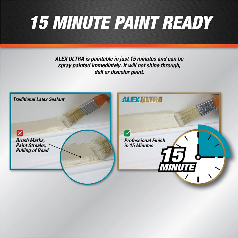 DAP Alex Ultra Advanced Latex Sealant, White, 10.1 Oz (7079818200)