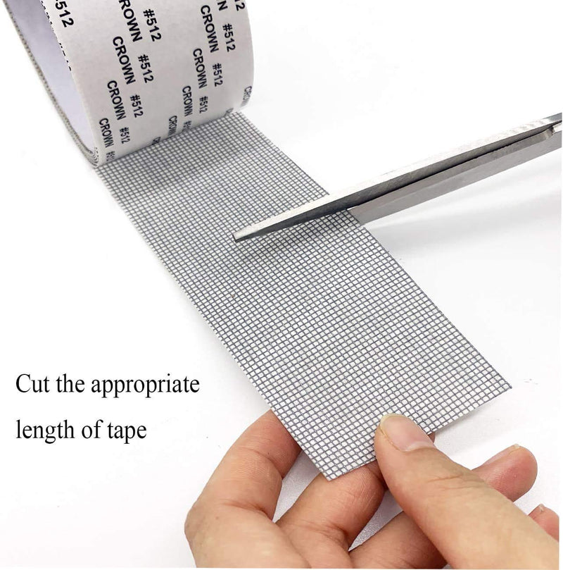 Window Screen Repair Tape, 2"x80" Screen Repair Kit for Window Door Tears Holes, Strong Adhesive Screen Patch Fiberglass Screen Tape Mesh Repair (Grey) 2in x 80in Grey