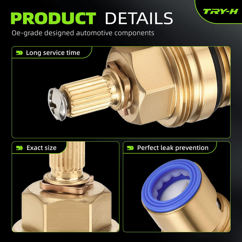 Faucet Ceramic Cartridge for Grohe 45882000 45883000, 1/2″ Cold Hot Ceramic Cartridge, Brass Cartridge Replacement Parts, 2 Pack