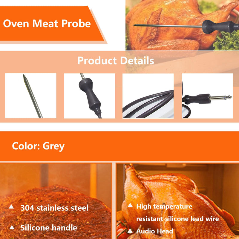 Wolf Oven Temperature Probe 318601302 | 26in Food-Grade Silicore Wire & 304 Stainless Steel, High Accuracy +/-0.05% Genuine Replacement for Model 5304503737