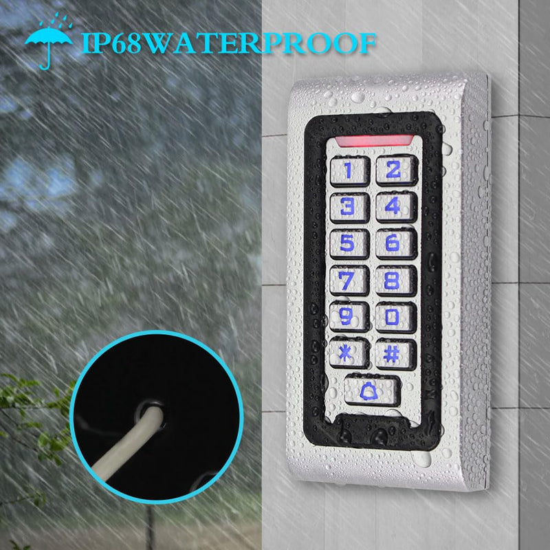 Keyboard Door Opener Access Control Waterproof RFID Keychain Smart Door Opener Backlit Keyboard Access Control Keyboard Suitable for Office Villa Apartment Home Doo r