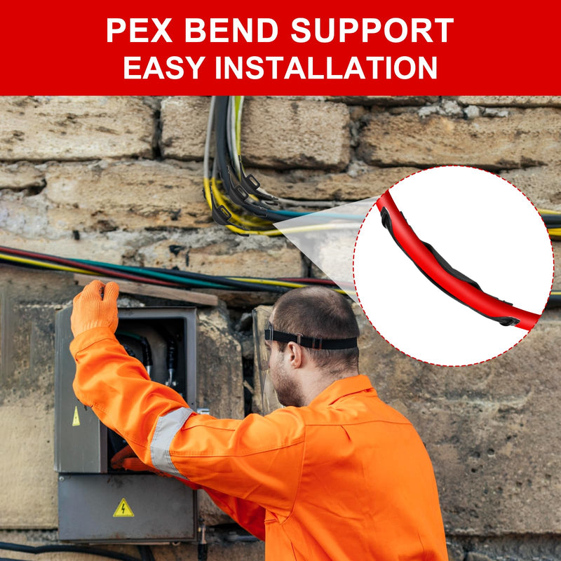 20 Pcs 3/8" - 1/2" Pex 90 Degree Elbow Plastic Tubing Bend Support Black Pex Fittings Pex Clamps Tube Holder 1/2 Inch