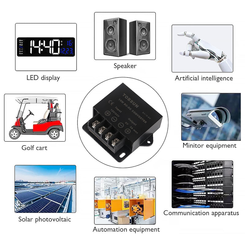 2PCS DC 12V 24V to 5V 3A 15W Power Converter Step Down Reducer 5V Regulator Buck Converter Module