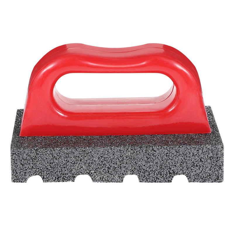 Red Rub Brick with Handle, Fluted 20-Grit Carbofrax Surface Concrete Tools Masonry Tools Smoothing Cleaning Removing Marks Tool (1 Pcs) 1 Pcs