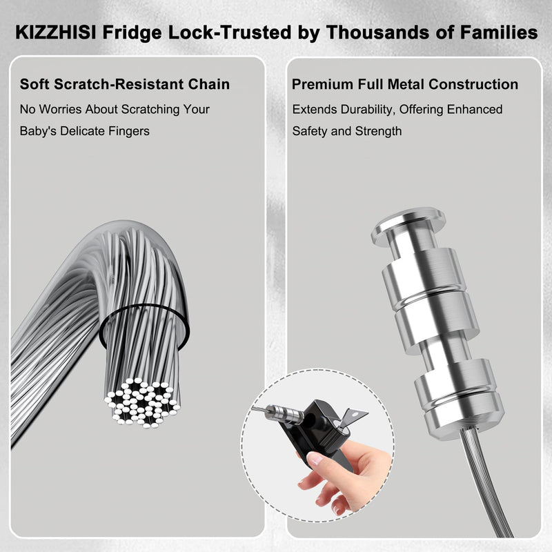 Fridge Lock (4 Pack),Refrigerator Lock with Keys,for Fridge, Cabinet Locks, Drawers, Dishwasher, Toilet and Child Safety Cabinet Locks, 3M Adhesive No Drilling (Black 4pcs) Black 4pcs