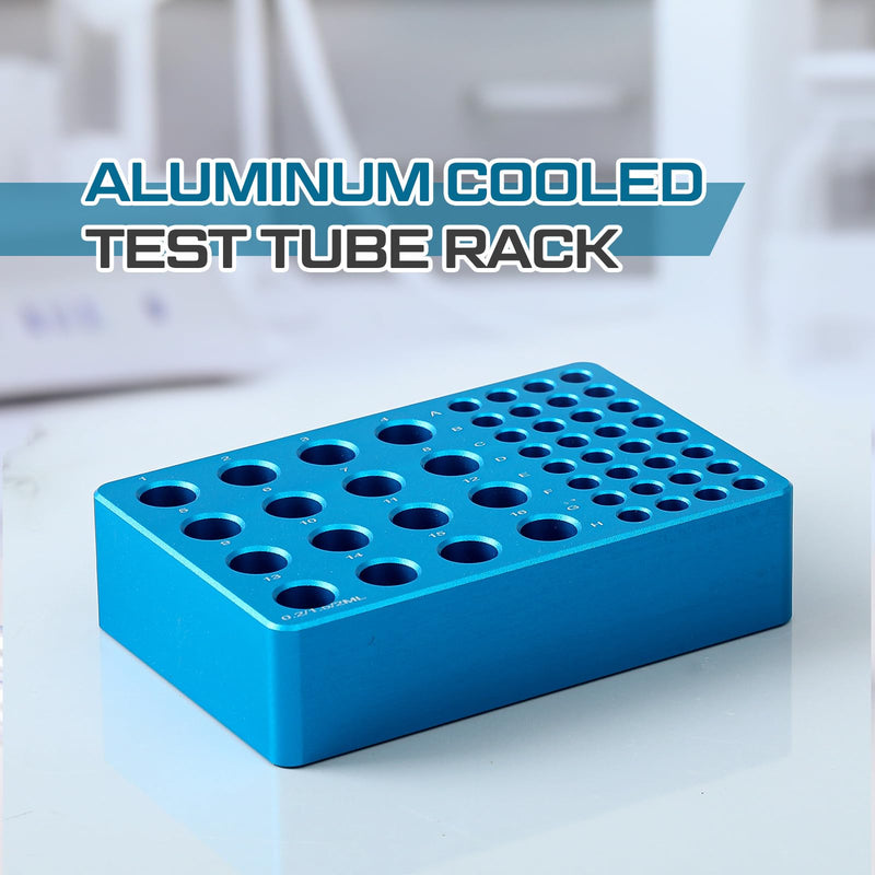 1 Pcs Dual Size Aluminum PCR Cooler-PCR Tube Cooler-16 Wells +32 Wells Lab Grade Thermal Module with Non Slip Base (for 1.5ml/2ml+0.2ml Tubes) For 1.5ml/2ml+0.2ml Tubes
