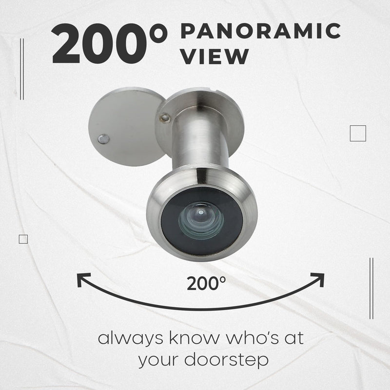 – Peep Holes for Door – Peephole with 200° Wide Viewing Angle – Peephole for Front Door – for Enhanced Door Security – Easy Installation – Includes Drill & Allen Wrench – Pack of 3 3x Peephole Set + Drill Bit