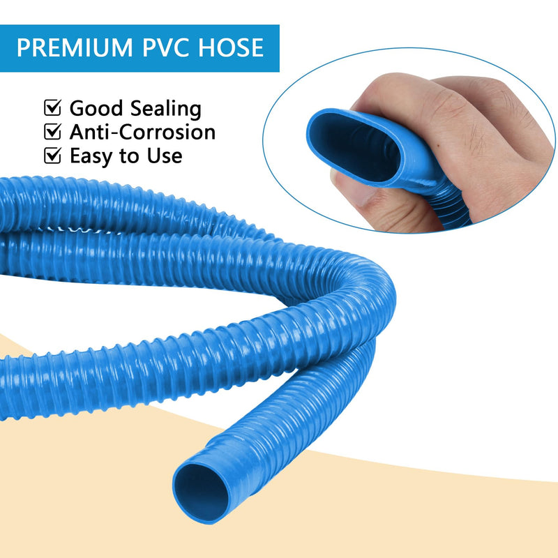 1-1/8 Inch Dia Marine Bilge Pump Hose,6 FT PVC Bilge Pump Hose, Bilge Pump Installation Kit with 1-1/8 Inch Thru Hull Fitting,Include Stainless Steel Clamps and U-Shaped Pipe Card (Blue) 1-1/8in - 6ft Blue Hose